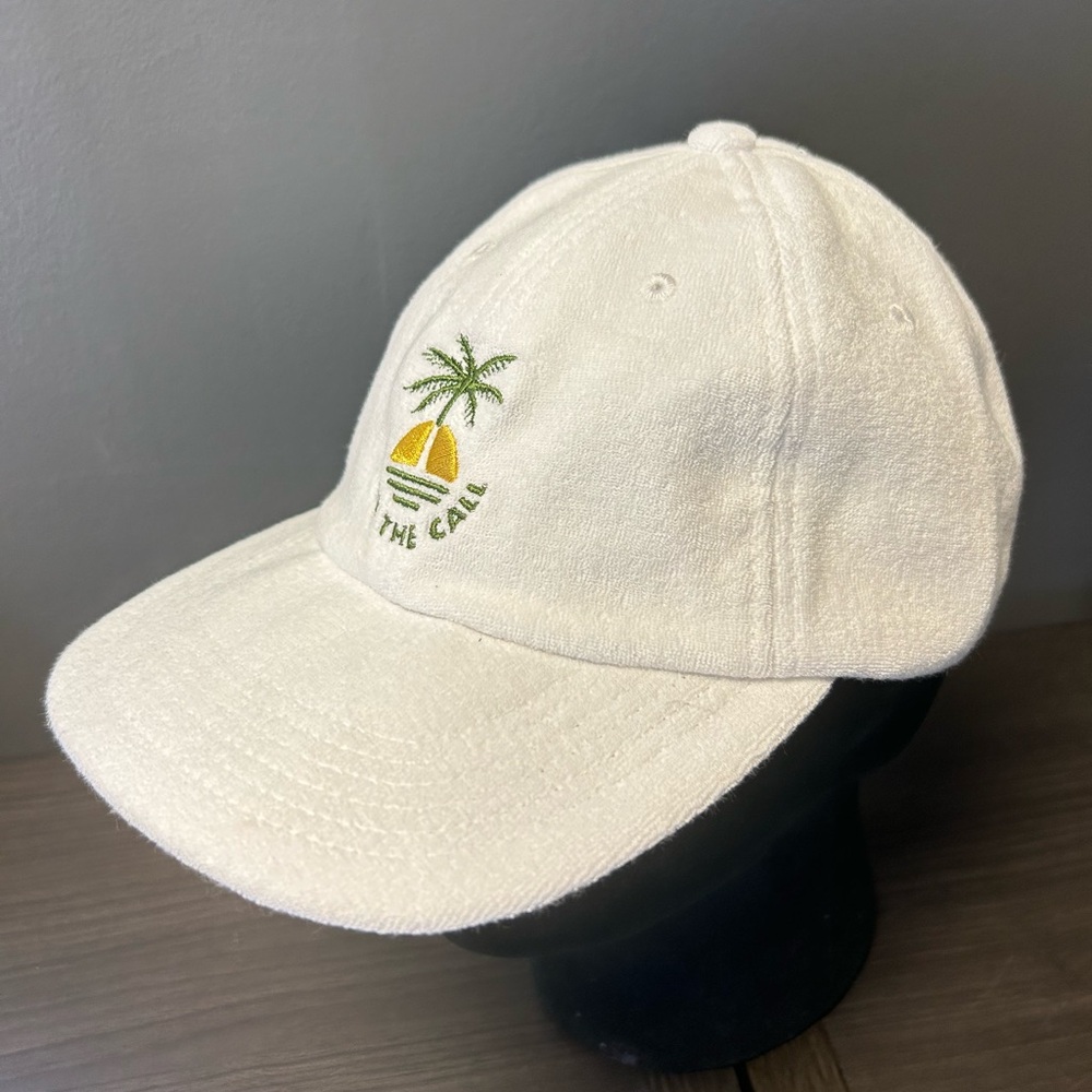 Howler Brothers NWT StrapBack Hat Sunset Palm White Terry Cloth Beach Resortwear - Picture 3 of 12